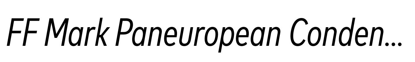 FF Mark Paneuropean Condensed Italic